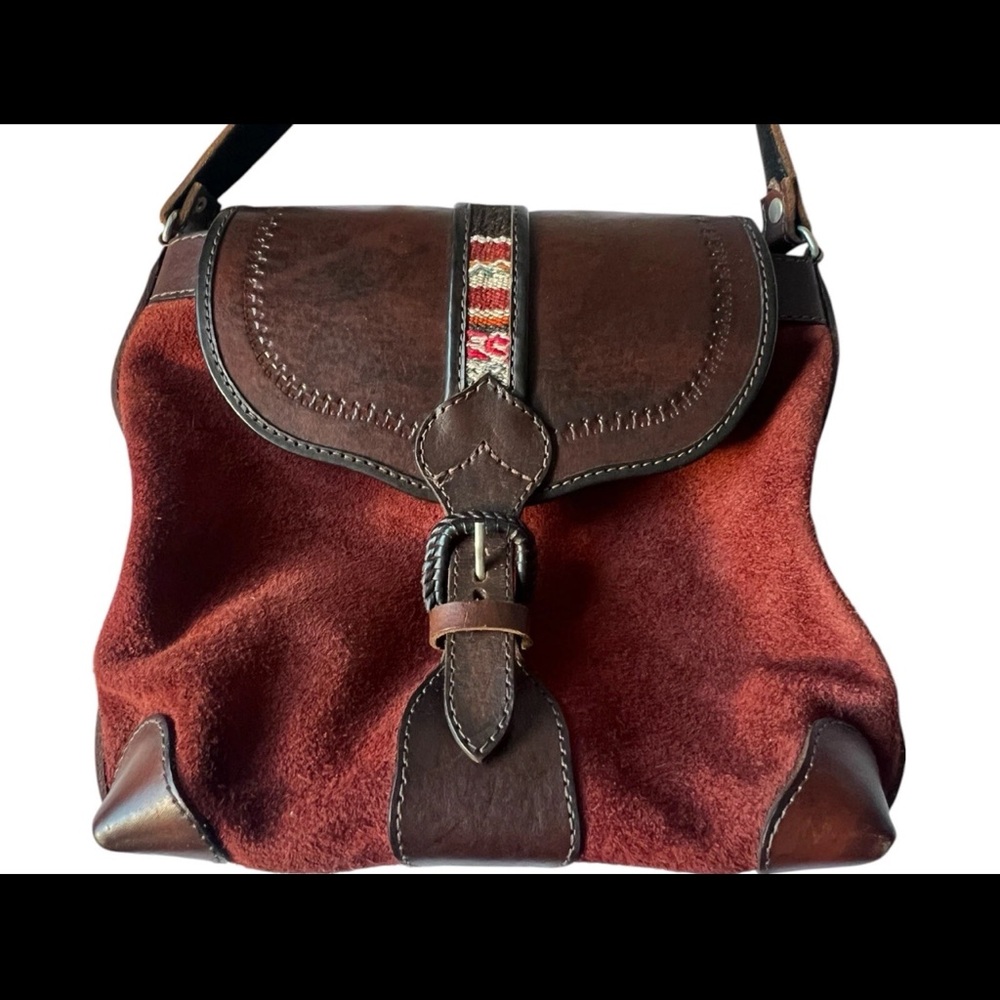 Vintage Brown & Rust Leather Shoulder Bag